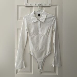 White Long Sleeve Bodysuit